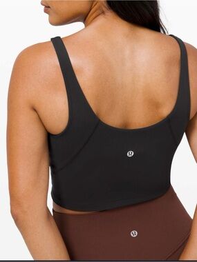 lululemon athletica Black Scoop-Back Cropped Sports Bra